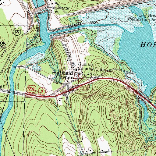 Topographic Map of Hatfield Corner, NH