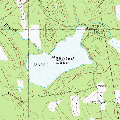 Topographic Map of Haunted Lake, NH