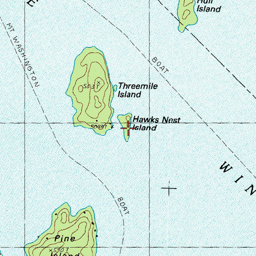 Topographic Map of Hawks Nest Island, NH