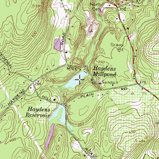 Topographic Map of Haydens Millpond, NH