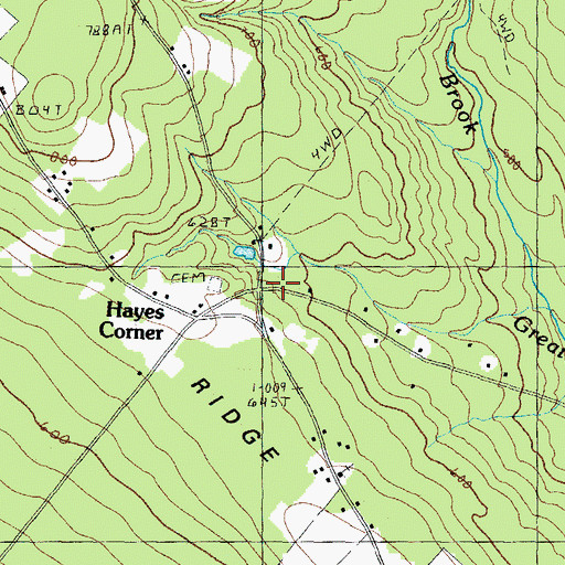 Topographic Map of Hayes Corner, NH