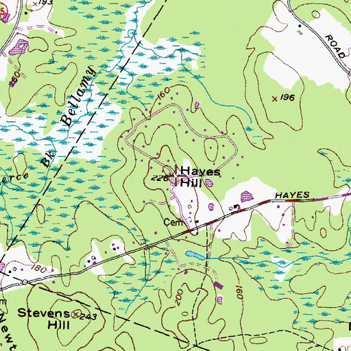 Topographic Map of Hayes Hill, NH