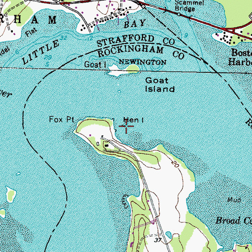 Topographic Map of Hen Island, NH