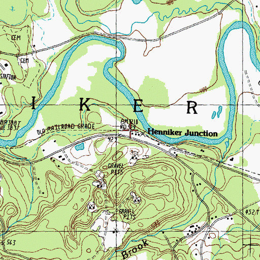 Topographic Map of Henniker Junction, NH
