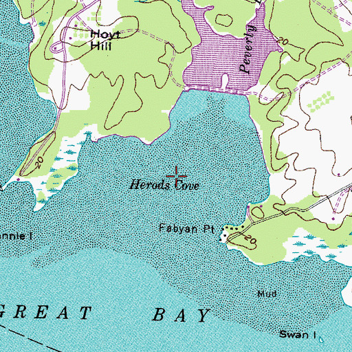 Topographic Map of Herods Cove, NH
