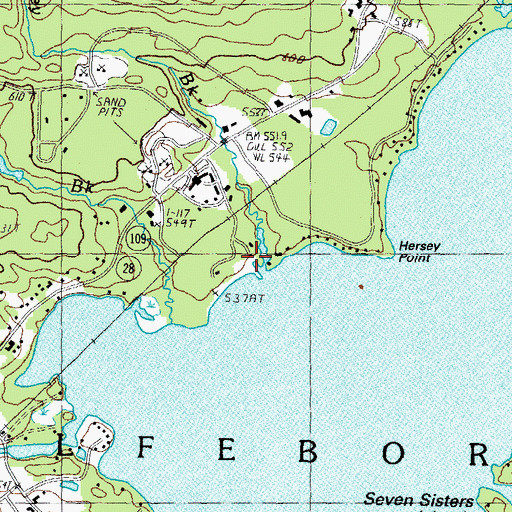 Topographic Map of Hersey Brook, NH