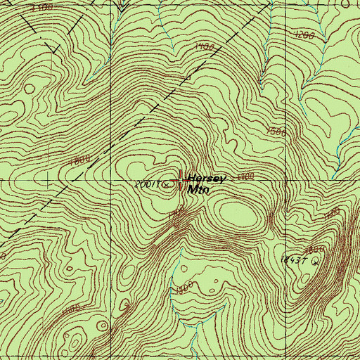Topographic Map of Hersey Mountain, NH