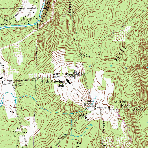 Topographic Map of High Mowing School, NH
