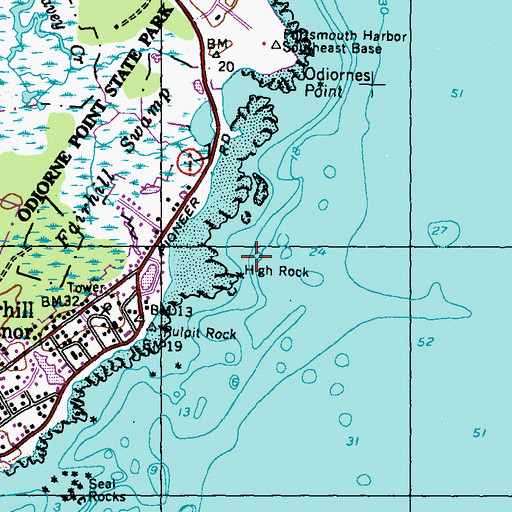 Topographic Map of High Rock, NH