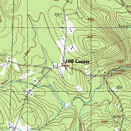 Topographic Map of Hill Center, NH
