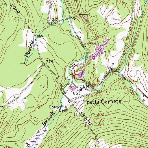 Topographic Map of Hilliard Brook, NH