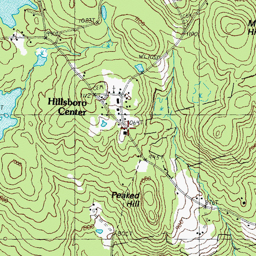 Topographic Map of Hillsboro Center, NH