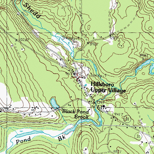 Topographic Map of Hillsboro Upper Village, NH