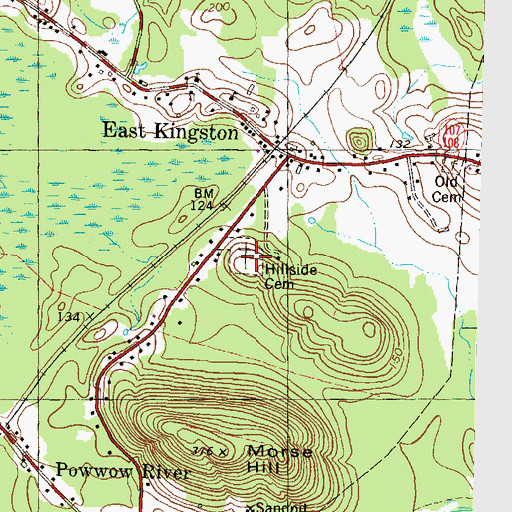 Topographic Map of Hillside Cemetery, NH