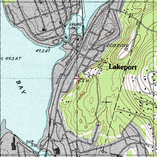 Topographic Map of Hillside Cemetery, NH