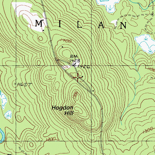 Topographic Map of Hodgdon Hill School, NH