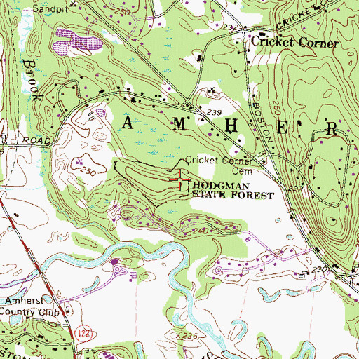 Topographic Map of Hodgman State Forest, NH