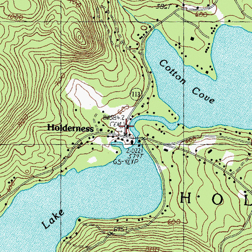 Topographic Map of Holderness, NH