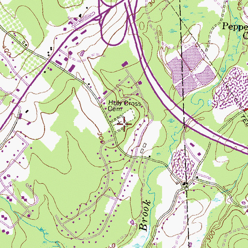 Topographic Map of Holy Cross Cemetery, NH