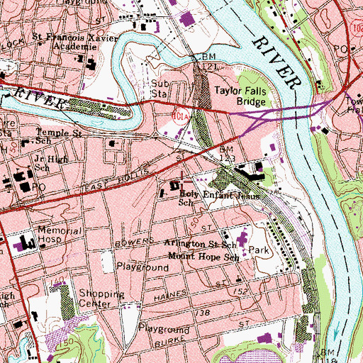 Topographic Map of Infant Jesus School, NH