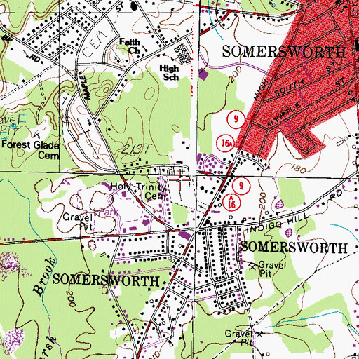 Topographic Map of Holy Trinity Cemetery, NH