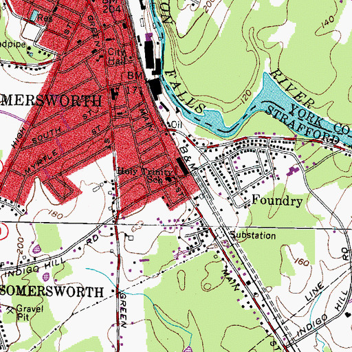 Topographic Map of Holy Trinity School, NH