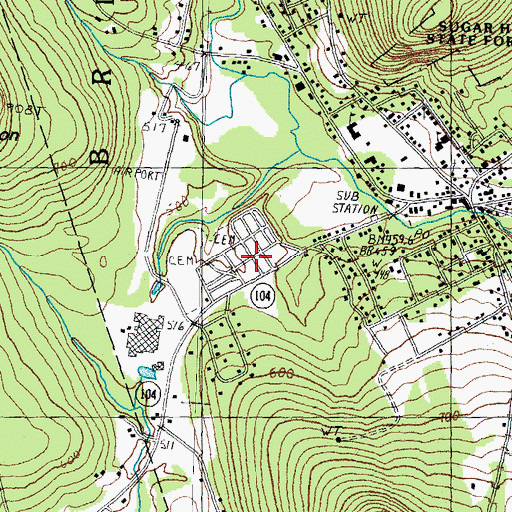 Topographic Map of Homeland Cemetery, NH
