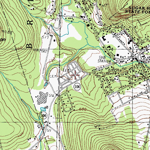 Topographic Map of Homeland Cemetery, NH