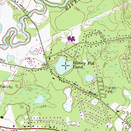 Topographic Map of Honey Pot Pond, NH