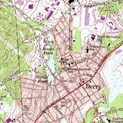 Topographic Map of Hood Park, NH