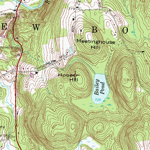 Topographic Map of Hooper Hill, NH