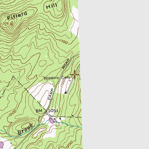 Topographic Map of Hopkins Cemetery, NH