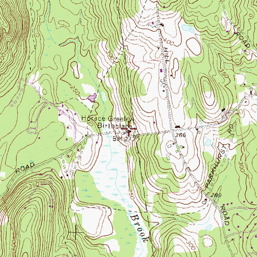 Topographic Map of Horace Greeley Birthplace, NH