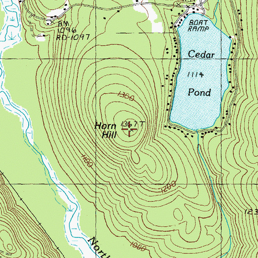Topographic Map of Horn Hill, NH