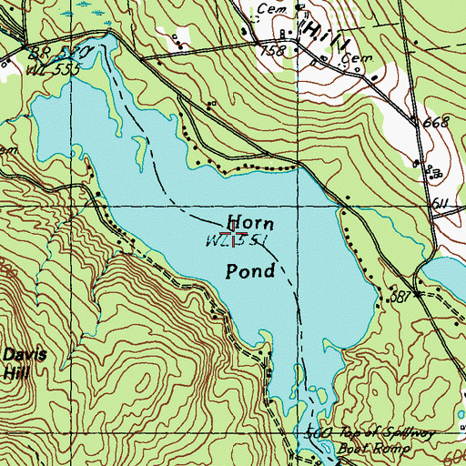 Topographic Map of Horn Pond, NH