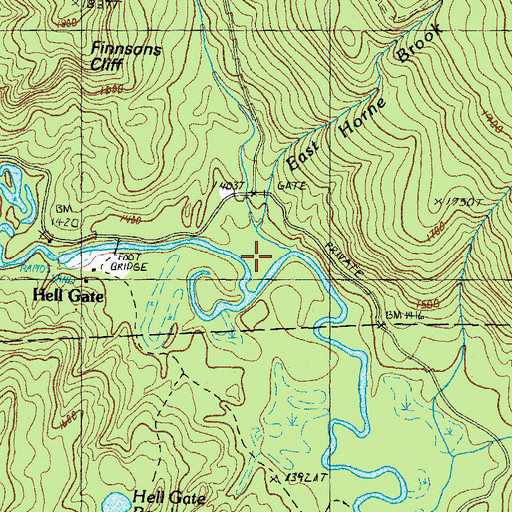 Topographic Map of Horne Brook, NH