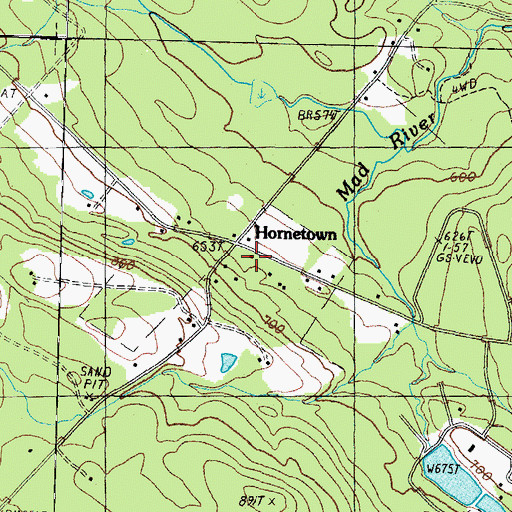 Topographic Map of Hornetown, NH