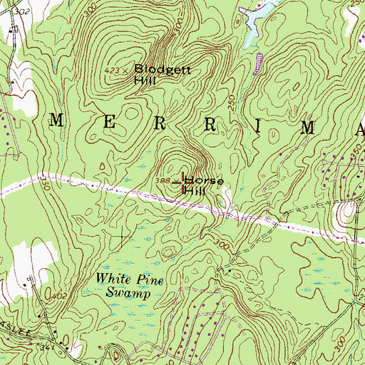 Topographic Map of Horse Hill, NH