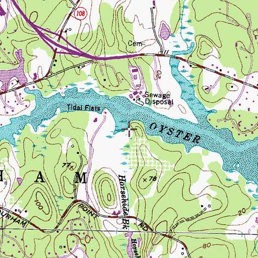 Topographic Map of Horsehide Brook, NH