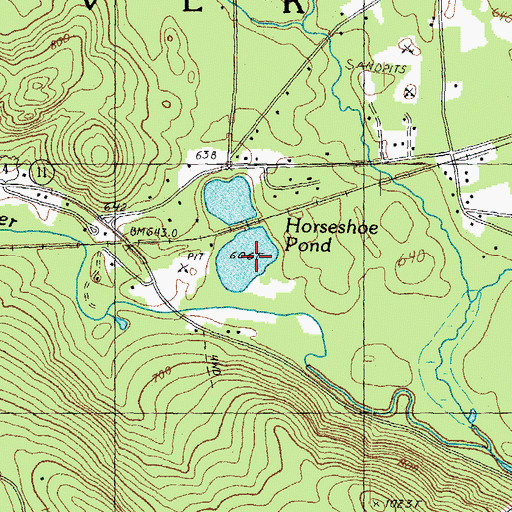 Topographic Map of Horseshoe Pond, NH