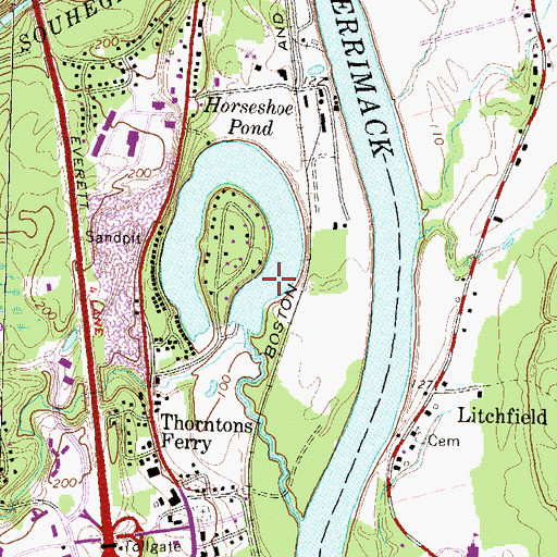 Topographic Map of Horseshoe Pond, NH