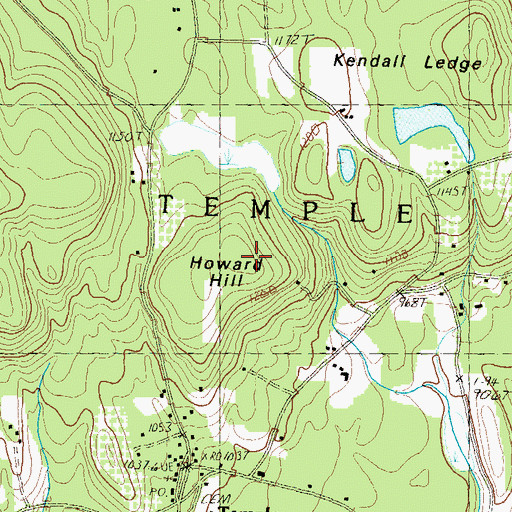 Topographic Map of Howard Hill, NH