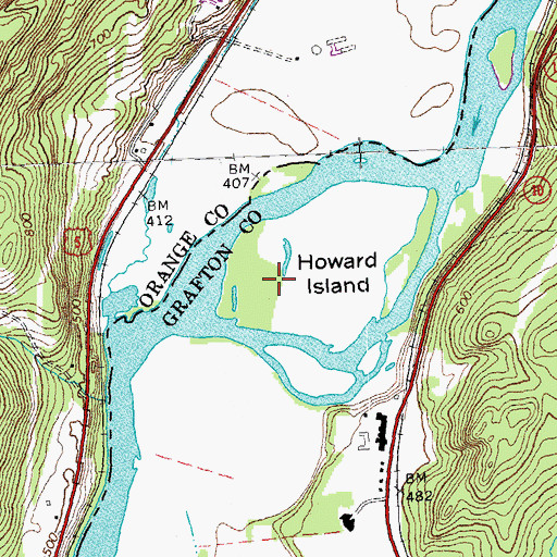 Topographic Map of Howard Island, NH