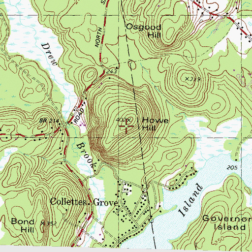 Topographic Map of Howe Hill, NH