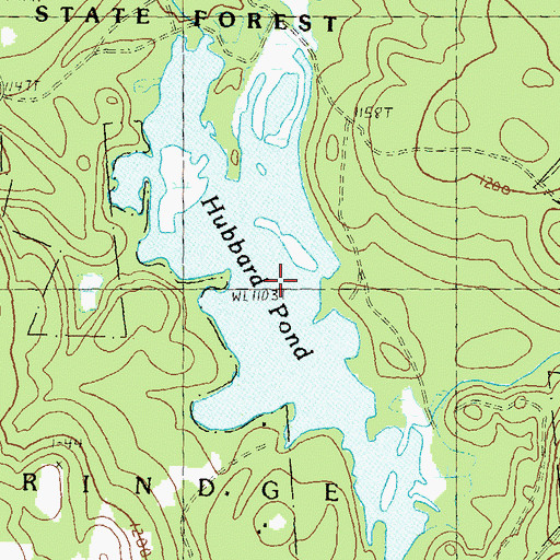 Topographic Map of Hubbard Pond, NH
