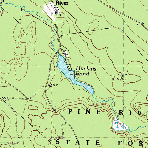 Topographic Map of Hutchins Pond, NH