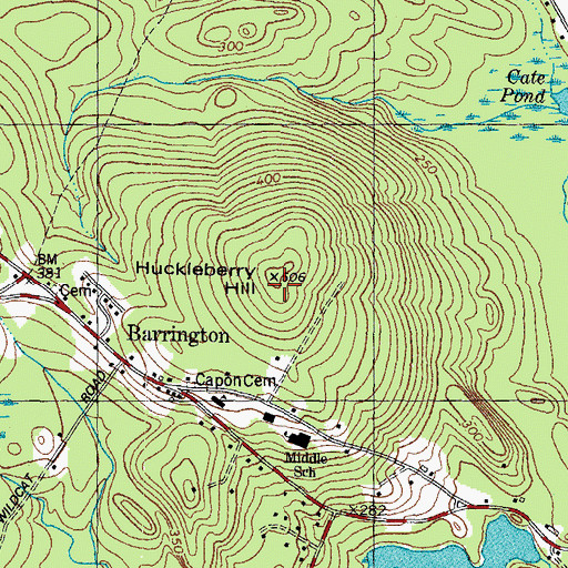 Topographic Map of Huckleberry Hill, NH
