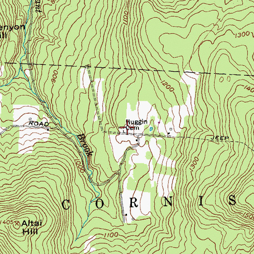 Topographic Map of Huggin Cemetery, NH