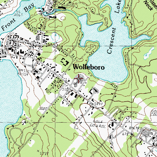 Topographic Map of Huggins Hospital, NH