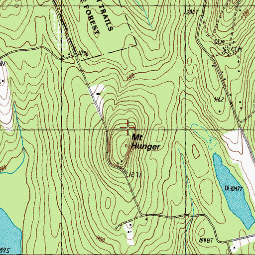 Topographic Map of Mount Hunger, NH